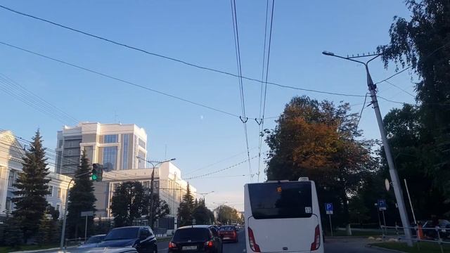 Вечерние Чебоксары. Поездка по центру | Троллейбус ЗиУ смотреть онлайн