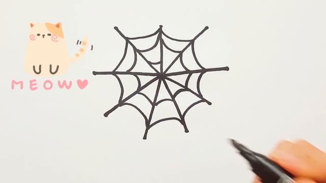 How to draw a spider web? Как нарисовать паутина паука? o'rgimchak qanday chiziladi? смотреть онлайн