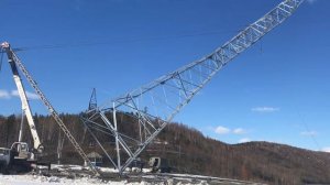 Установка анкерно-угловой опоры У220-2+14м