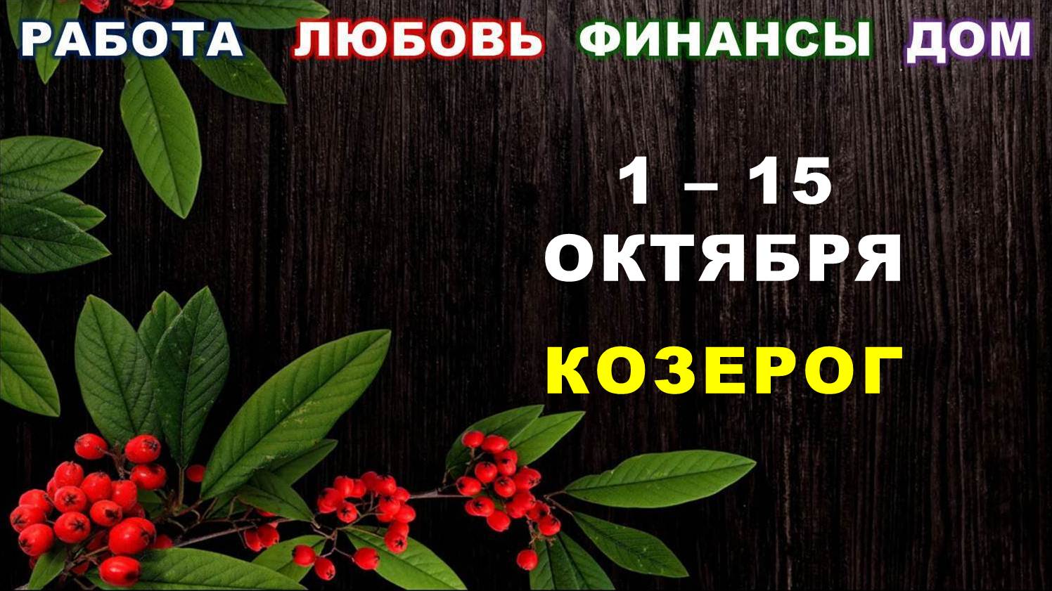 ♑ КОЗЕРОГ. ? С 1 по 15 ОКТЯБРЯ 2023 г. ✅️ Главные сферы жизни. ? Таро-прогноз ?