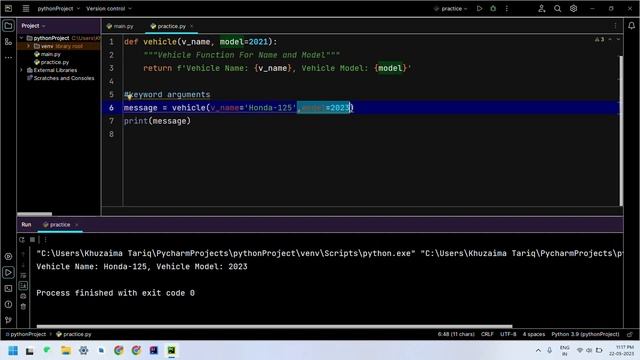 #23 How to use return statement and arbitrary arguments in python. | codetrix