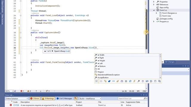 how to display the edge detection camera feed in C# using OpenCvSharp