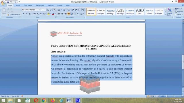 FREQUENT ITEM SET MINING USING APRIORI ALGORITHM IN PYTHON-PYTHON PROJECT 2020 смотреть онлайн