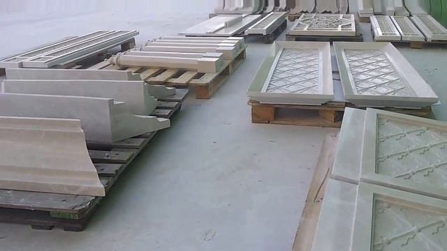 Мрамор, Камин, облицовка. Собственное производство. Выкладка перед упаковкой