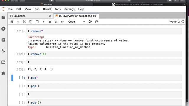 Mastering Python - Overview of Collections - list and set - 06 Updating and Deleting elements   lis