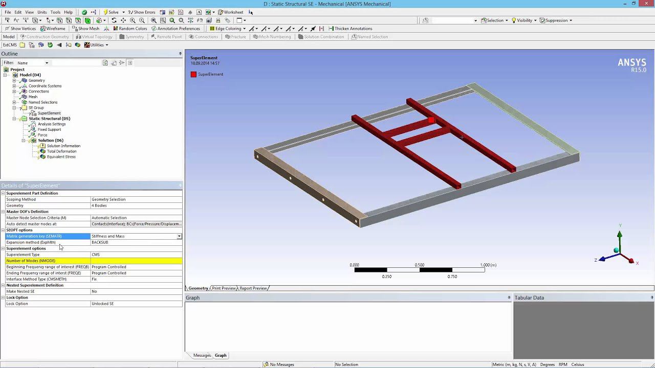 Метод подконструкций в Ansys Mechanical. ACT расширение CMS/Superelements