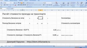 Расчёт расхода топлива, формула стоимости топлива на поездку