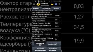 Данные с OpenDiag онлайн ХХ на прогретом двигателе.С включённым климатом.