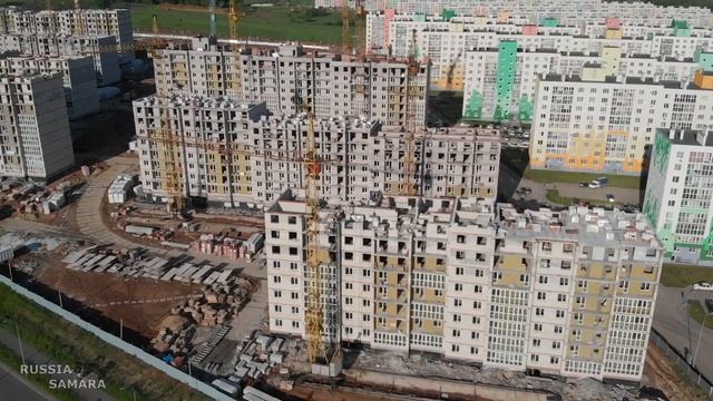 Строительство домов / ЖК Видный 2 / Кошелев Парк / Волжский район / 9 июня 2022 г./ Самара / Russi смотреть онлайн