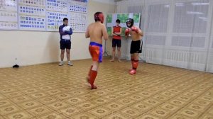 дружеский спаринг по кик-боксингу