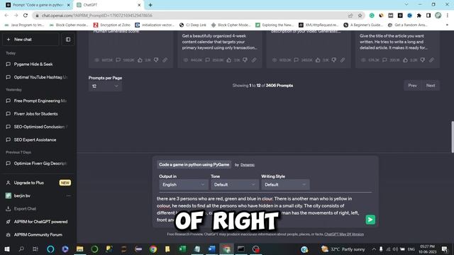 How to Create Video Games using Chat GPT & Python (Easy) | Game Development using chatGPT AI