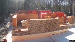 Видео процесса строительства  дома из кирпича