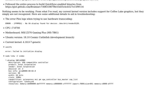 Ubuntu: How to enable integrated GPU (with QSV) on Coffee Lake CPU in Ubuntu 18.x? смотреть онлайн