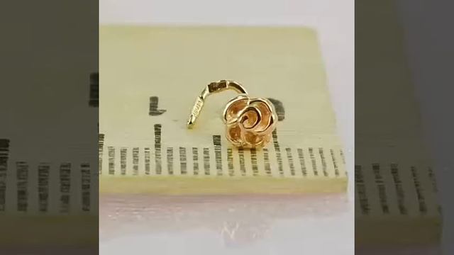 Золотой пирсинг для носа "Роза" смотреть онлайн