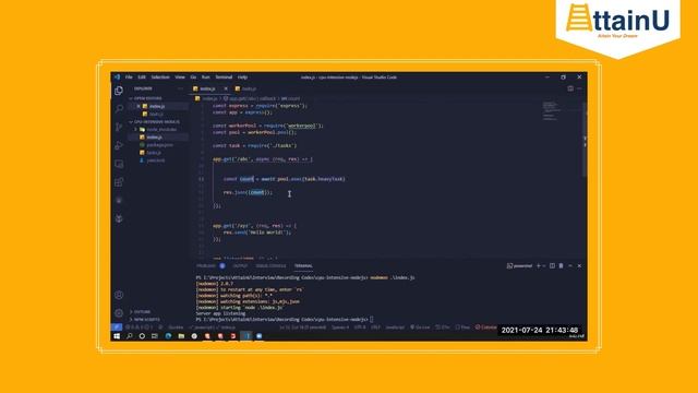 Node js tutorial | learn node js | Handling CPU intensive in Node JS | Node JS Project | Node JS |