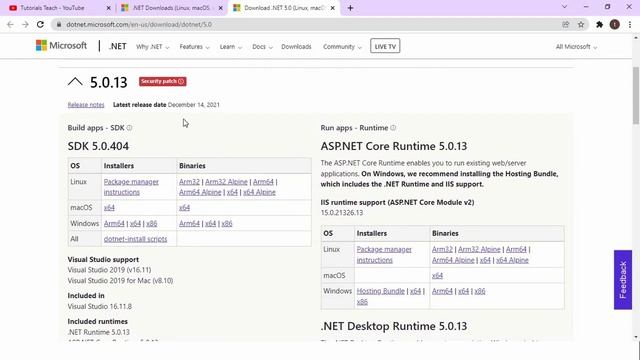 #2,  .NET SDK 5.0 Installation || .Net Core 5.0 installation || ASP.NET Core Web API Tutorials