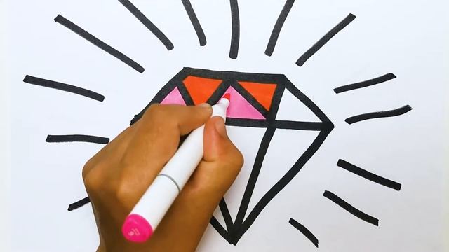 Как рисовать бриллиант . Рисуем и раскрашиваем смотреть онлайн