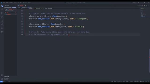 Menu Bars with Python Tkinter
