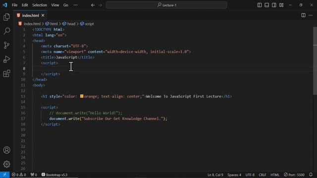 How to Implement Javascript In HTML File | Get Knowledge