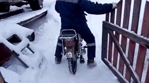 Зоводим мопед ALPHA зимой в минус 18