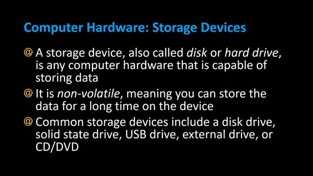 A Basic Overview of Computer Hardware - CPU - Memory - Storage and IO Devices - Appficial
