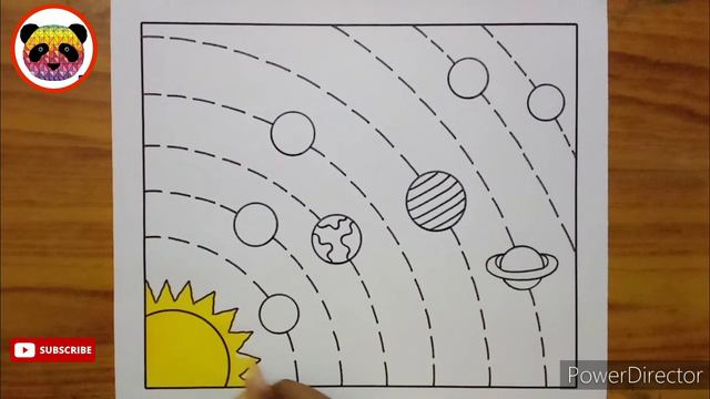Solar System Drawing / How to Draw Solar System / Solar System Planets Drawing / Solar System
