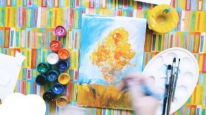 Как нарисовать Осенний пейзаж. Рисование для детей от 3лет