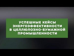 Успешные кейсы энергоэффективности ЦБП