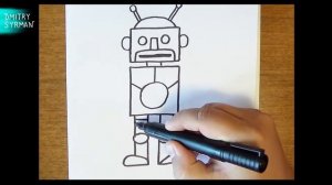 Как нарисовать Робота, How to draw a Robot