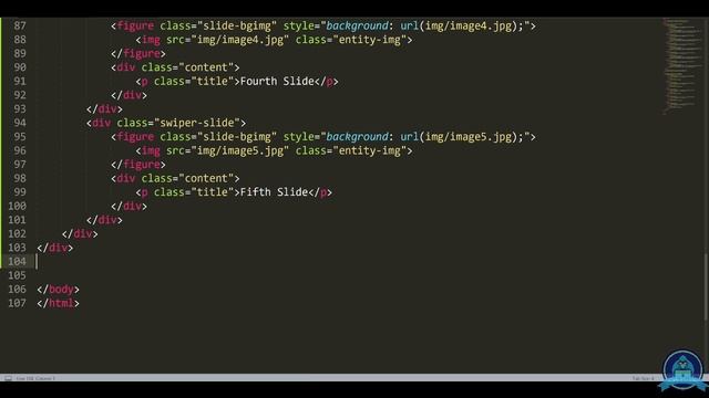 Horizontal parallax sliding slider with Swiper.js