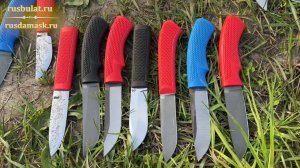 Небольшие охотничьи ножи с рукоятями из резинопластика. Обзор из наличия