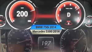 BMW 750i F01 vs Mercedes-Benz S500 W222 0-200 km/h