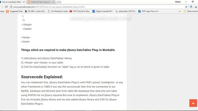 How to use jQuery DataTables Plugin to sort, filter and paginate data