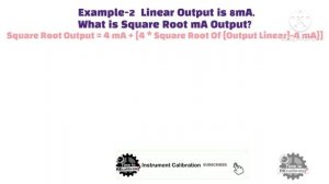 Linear ma to Square Root ma Conversion Formula | DP Transmitter Square Root Extractor