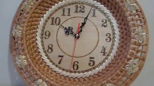 Плетёные часы+декоративное панно. Wicker Wall Clock, Wall Decorative Clock.