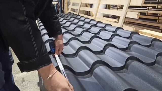 Производство металлочерепицы Монтеррей VIMATT серый графит смотреть онлайн