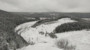 Красивый обзор природы с высоты птичьего полета в Суксунском районе Пермского края России