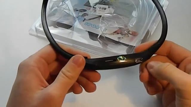 Беспроводные Спортивные МР3 наушники плеер с поддержкой FM. смотреть онлайн