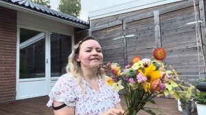 Букет из цветов с моего сада. Букет из георгин и подсолнуха