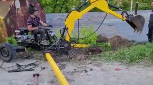 Мини экскаватор своими руками в деле.