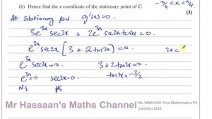 WMA13 IAL (Edexcel) P3 June/Oct 2020 Q8 Differentiation,   Product Rule,   Chain Rule