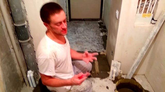 Тонкая цементная стяжка 6 мм. Дёшево и практично. Тонкослойная с добавлением плиточног клея.