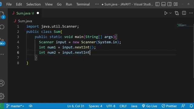 Sum of two numbers in JAVA .