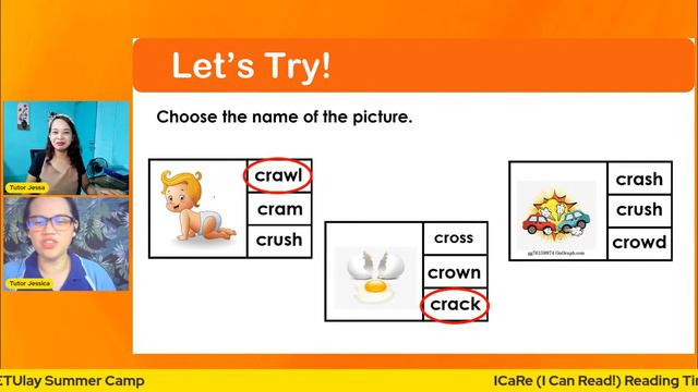 ICaRe (I Can Read!) Reading Time!  - Friday Episode 4  ETUlay Summer Camp