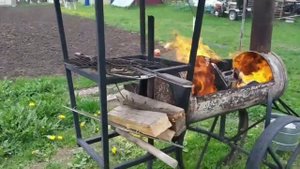 Мангал паровоз из газового  баллона ,обзор