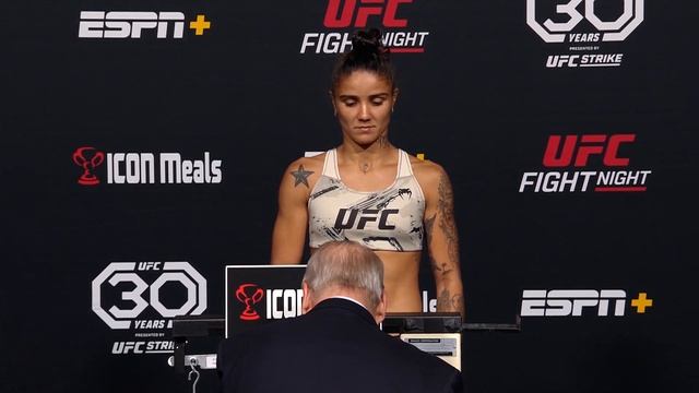 Viktoriia Dudakova and Istela Nunes - Official Weigh-ins - (UFC Fight Night: Holm vs. Bueno Silva)