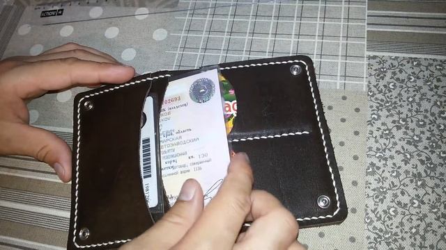 Кожаный кошелек для автодокументов своими руками. Handmade leather wallet