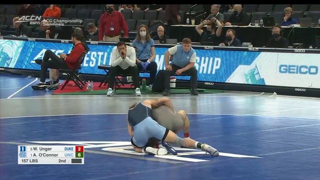 157lbs Austin O'Connor (UNC) dec Wade Unger (DUKE)