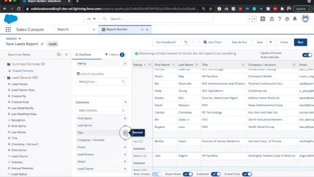 How to create a report in Salesforce