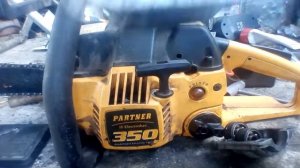 Бензопила Partner 350 ч.2 Заводим! После замены поршневой. 29.09.19(58)